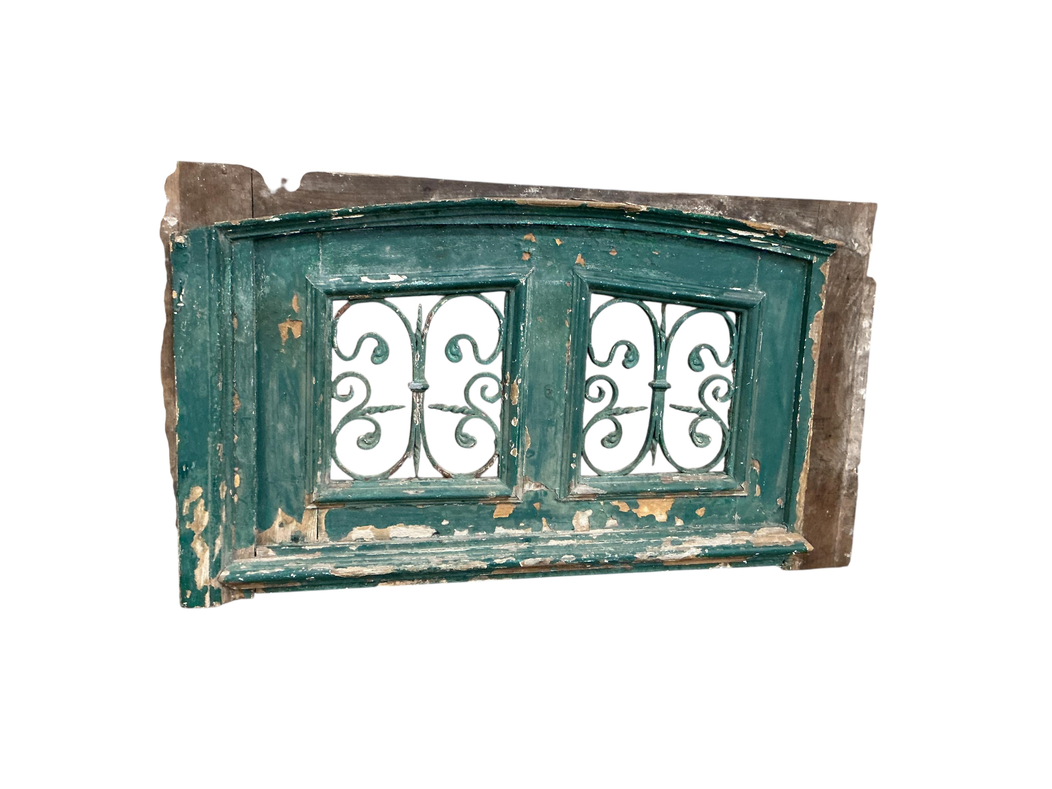 A French door with grills and fan light, door width 101cm, door height 212cm